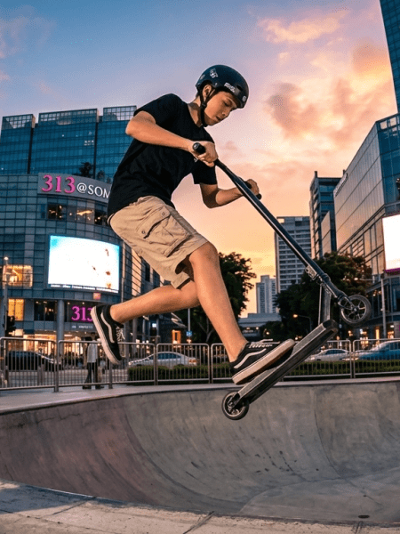 Stuntman or Siao? SG Scooter Boy Jumps off Carpark Roof & Escalator Divider, Tells Haters to “Use Time&nbsp;Better
